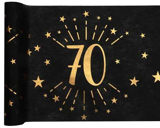 Elegant 70th Birthday Party Table Runner - Add a Shining Gold Touch to Your Celebration