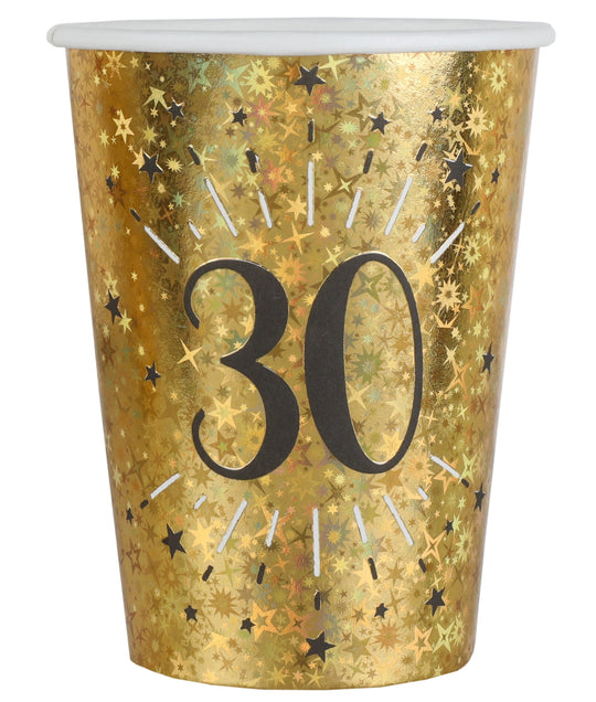 Elegant 30th Birthday Party Paper Cups - Luxurious & Trendy Celebrations