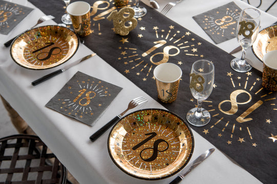 Glittering Gold 18th Birthday Dinner Plates - Elegant Party Kit for Memorable Celebrations