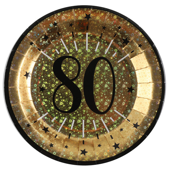 Elegant 80th Birthday Gold Dinner Plates - Set a Trend-Setting, Memorable Party!