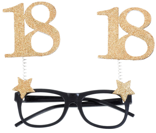 Exquisite Gold Glitter Glasses - Perfect for Trendy 18th Birthday & Anniversary Celebrations