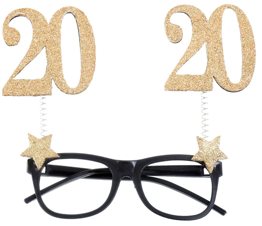 20th Birthday Gold Glitter Glasses - Create Unforgettable Party Moments