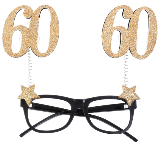 Elegant 60th Birthday Gold Glitter Glasses - Bring Allure to The Party!