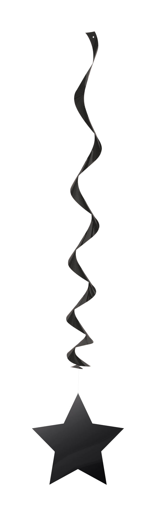 Black Solid Hanging Swirl Decorations, 26", 3ct - Perfect for Sophisticated and Chic Party Atmosphere!