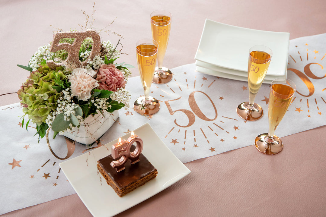 80th Birthday Party Elegance - Rose Gold Candle for Classy Celebrations