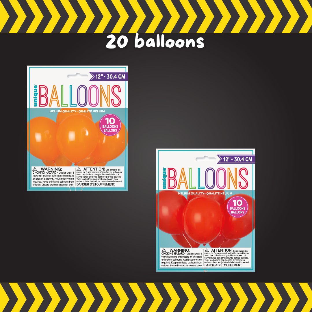 Construction Party Bundle: Tablecover, Banner & Balloons - Effortless Fun!