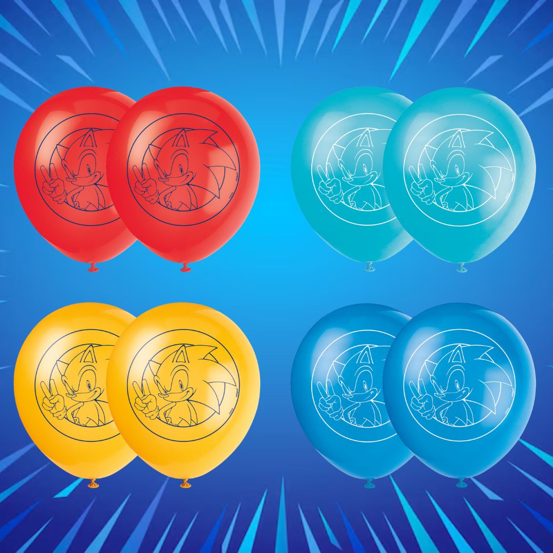 Sonic Party Bundle: Tablecloth, Banner & Balloons - Ultimate Fun!