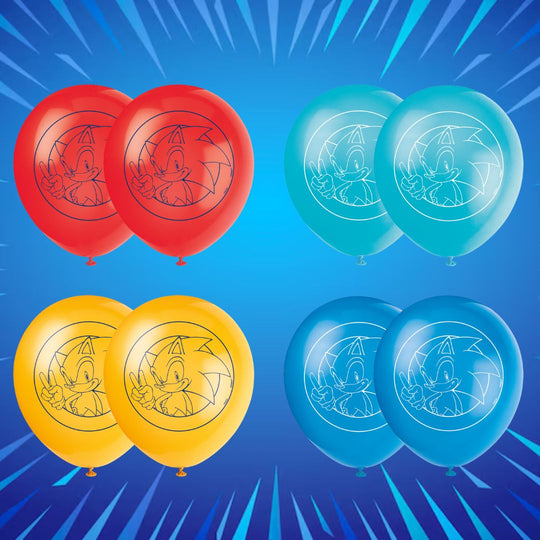 Sonic Party Bundle: Tablecloth, Banner & Balloons - Ultimate Fun!
