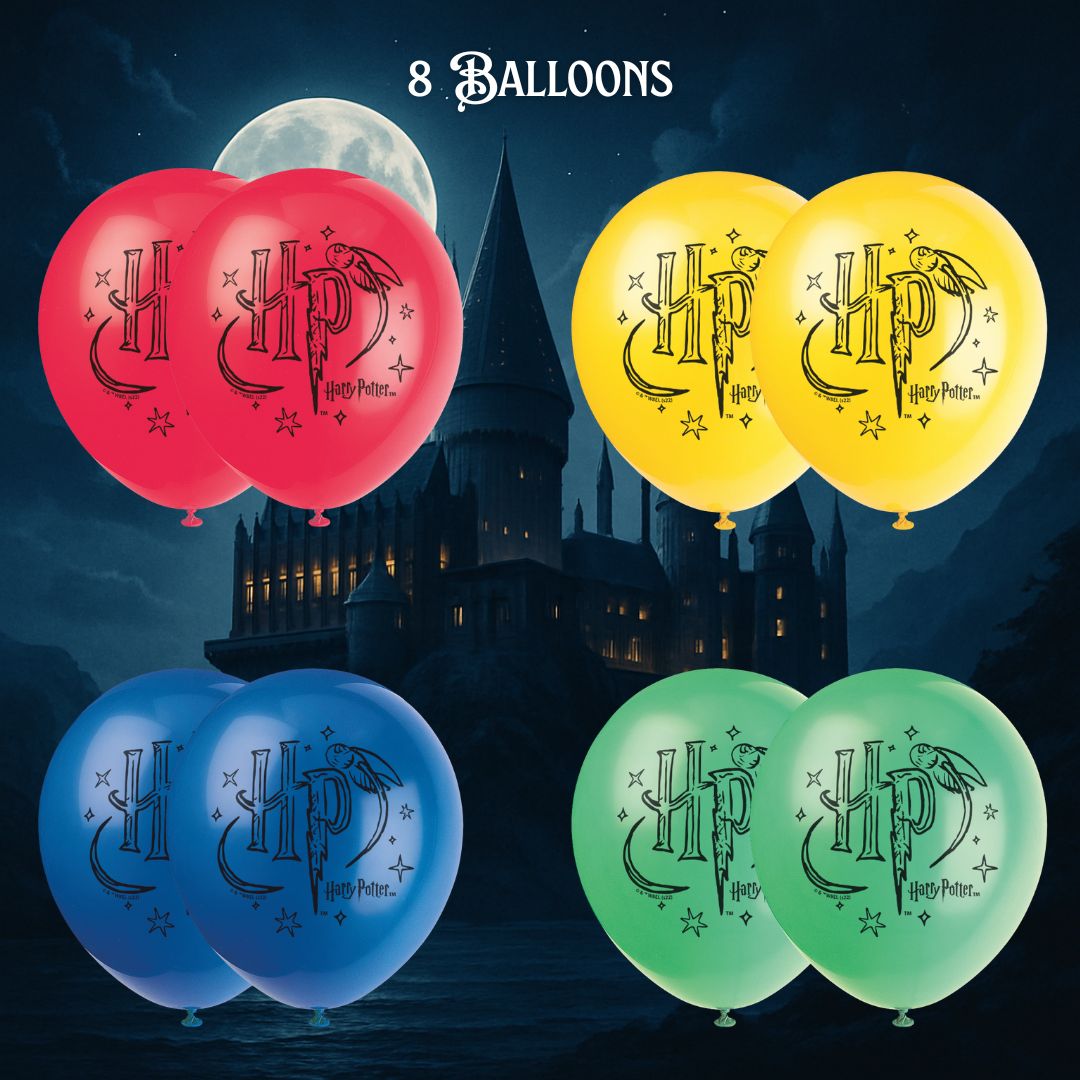 Harry Potter Party Bundle - Tablecloth, Banner & Balloons - Ultimate Fun!