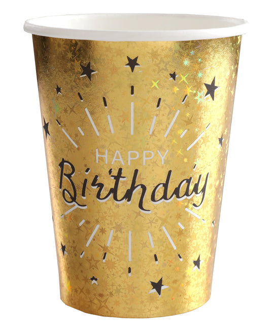 Stylish Birthday Bash: Trend-Setting Gold Paper Cups for Elegant Celebrations