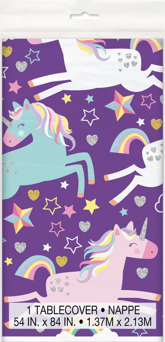 Magical Unicorn Themed Tablecloth - Easy Setup, Affordably Priced Party Essential