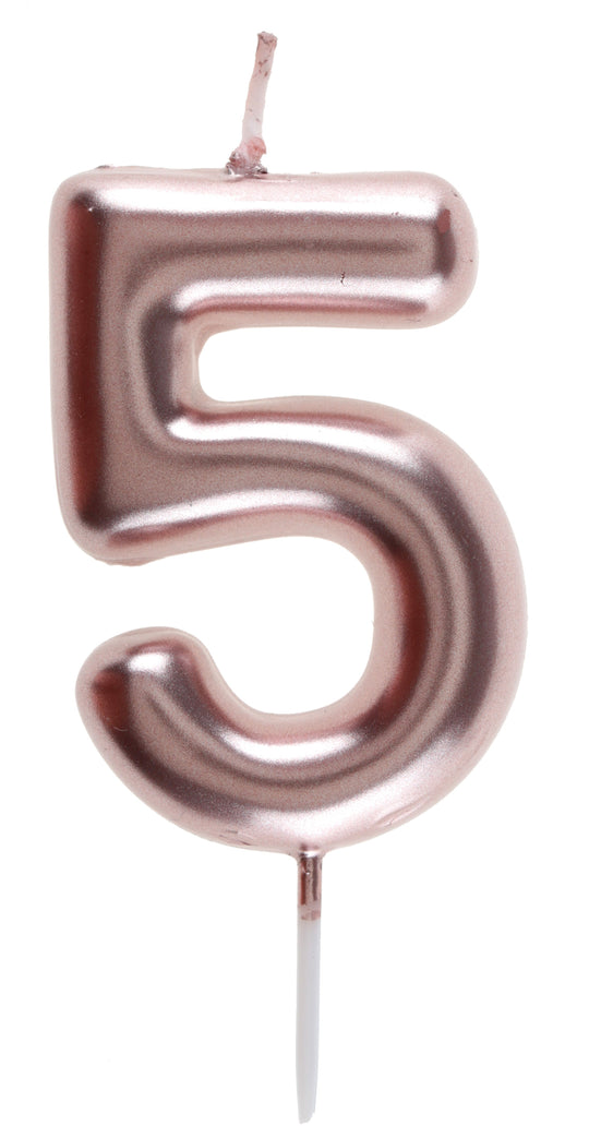 Chic Rose Gold Birthday Candle - Elevate Your Party with Trend-Setting Elegance