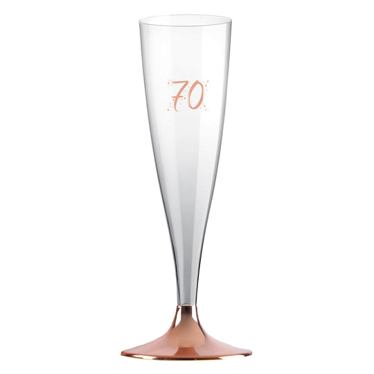 Exquisite Rose Gold Flute Champagne Set - Celebrate in Style with 70th Birthday Elegance
