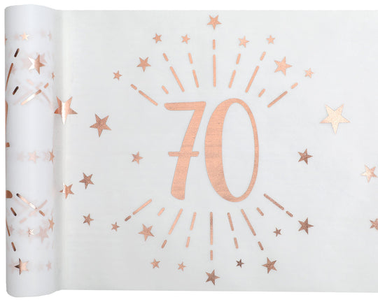 Célébration du 70e anniversaire! Chemin de table Rose Gold élégant pour une déco de fête chic