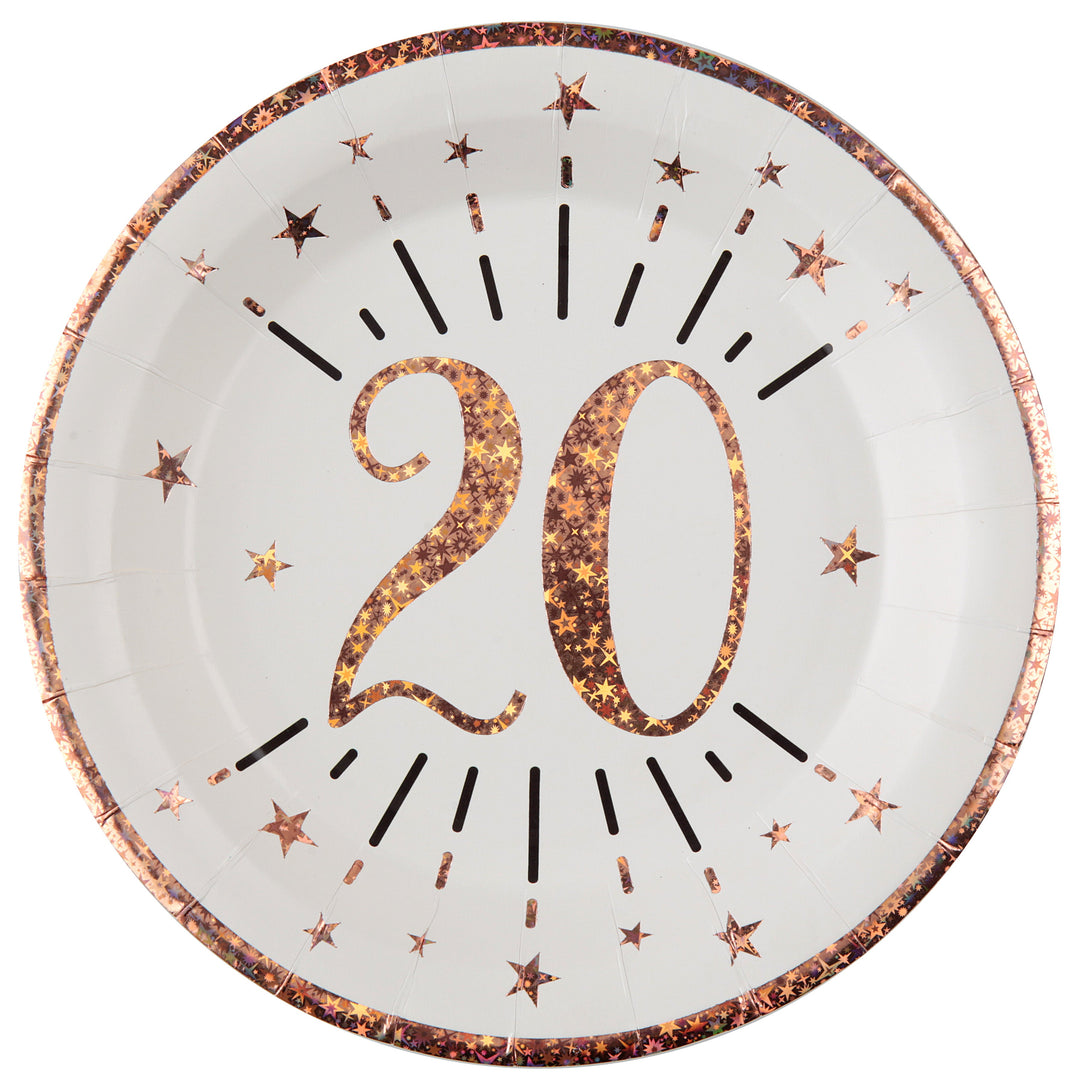 20th Birthday Rose Gold Party Supplies Bundle - Effortless Celebration!