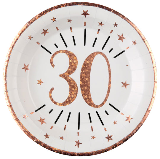 Exquisite Rose Gold Dinner Plates - Party Must-Have for Chic 30th Birthday Celebrations