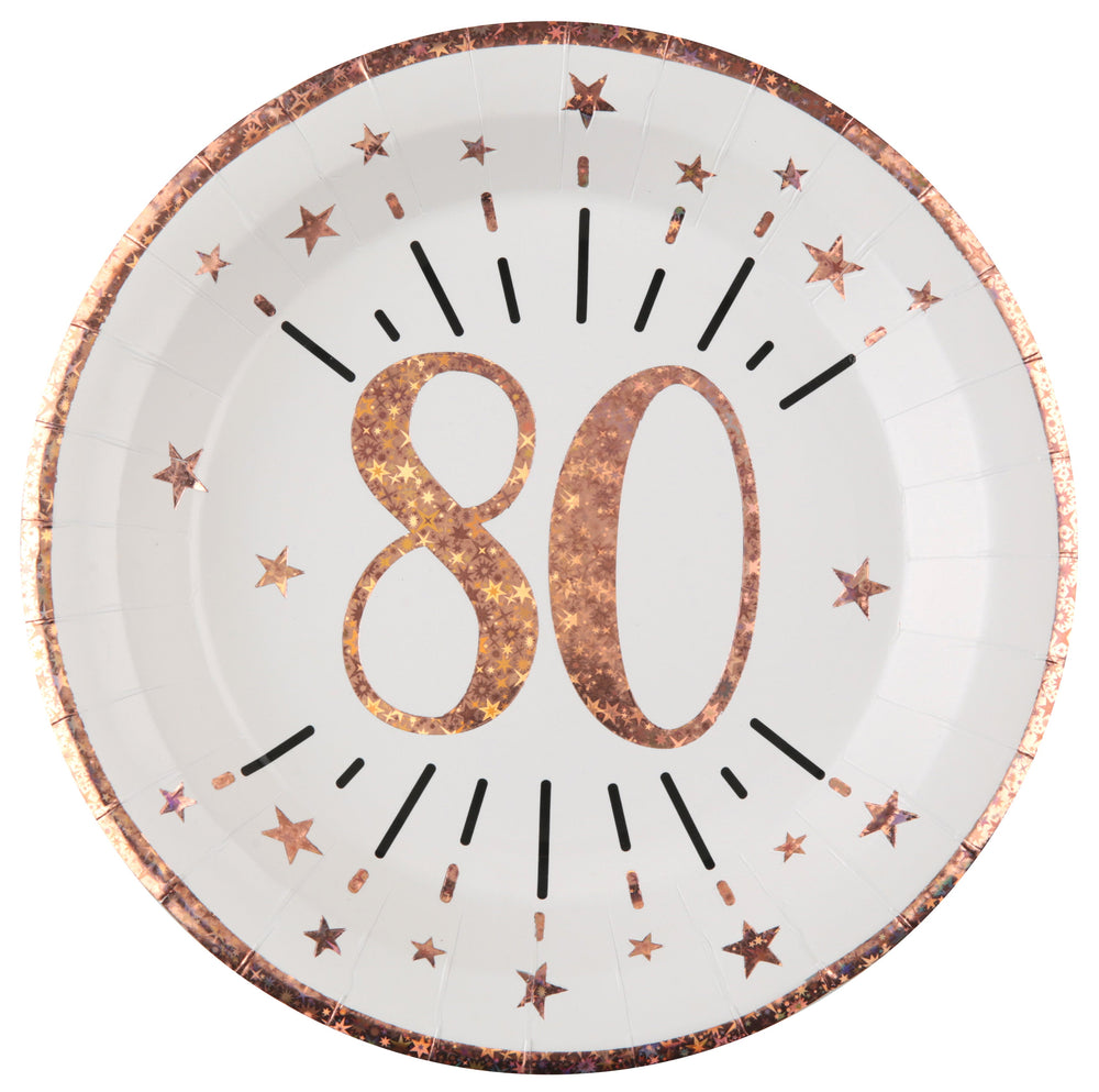 80th Birthday Rose Gold Party Bundle - Effortless Celebration Fun!