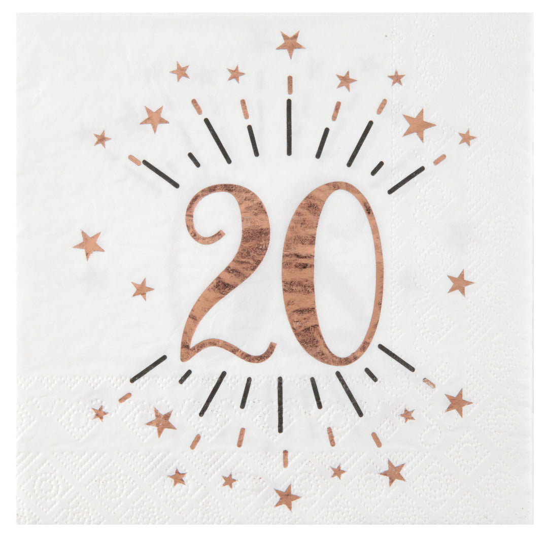 20th Birthday Rose Gold Party Supplies Bundle - Effortless Celebration!