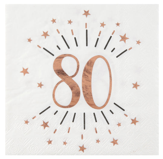 Luxury 80th Birthday Lunch Napkins - Party Supplies with Elegant Aesthetics