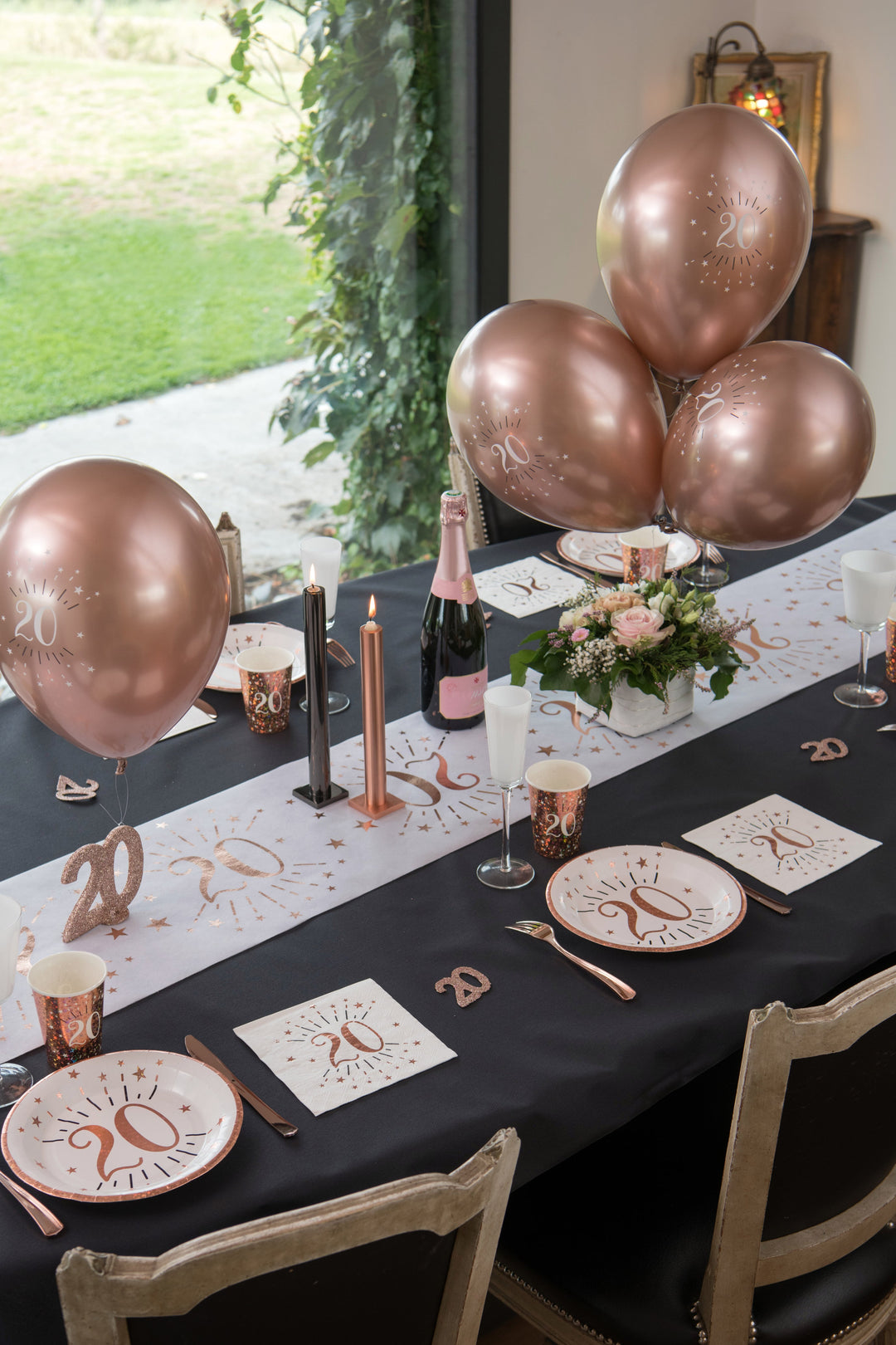 80th Birthday Celebration Latex Balloons in Pink Gold - Durable and Biodegradable