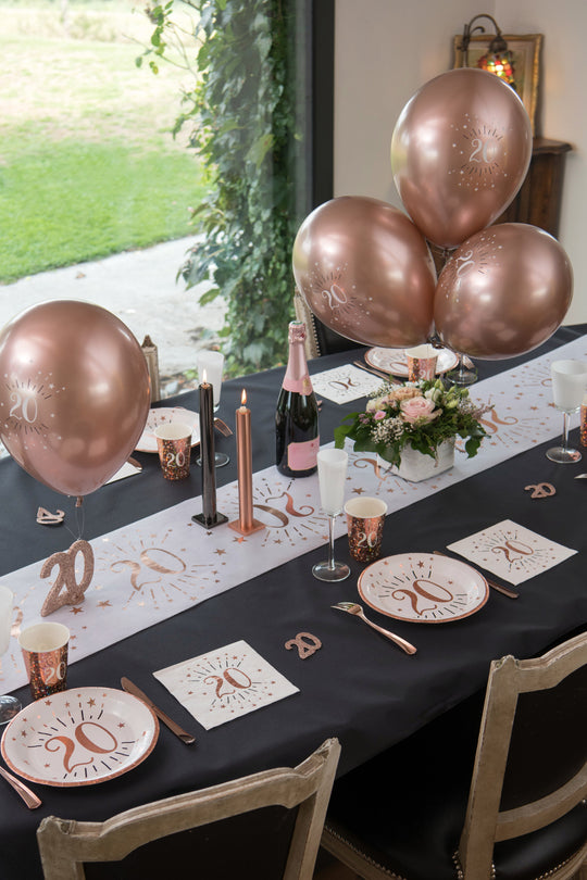 80th Birthday Celebration Latex Balloons in Pink Gold - Durable and Biodegradable