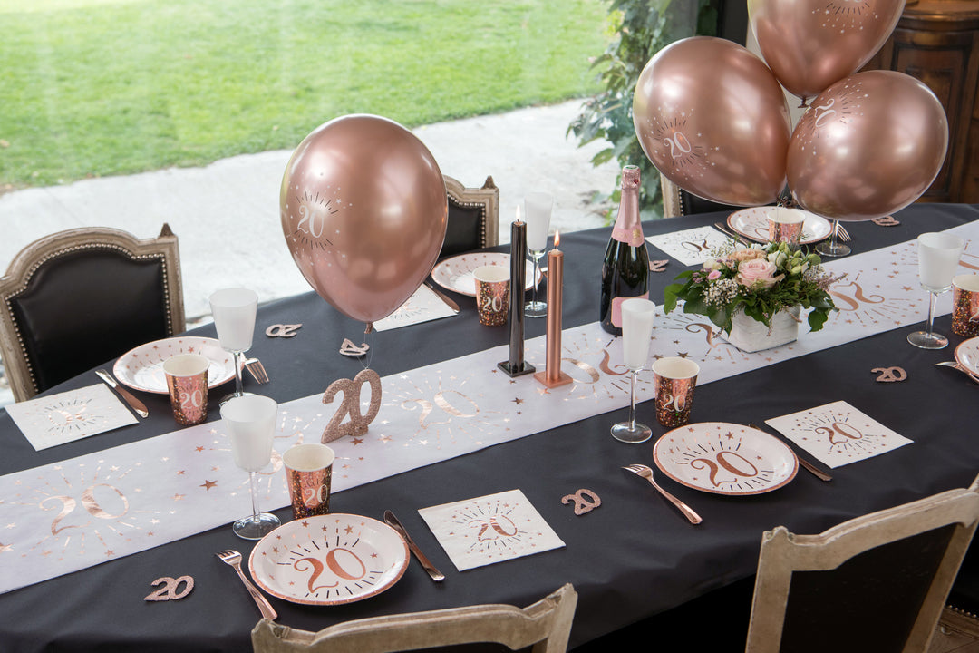 80th Birthday Celebration Latex Balloons in Pink Gold - Durable and Biodegradable