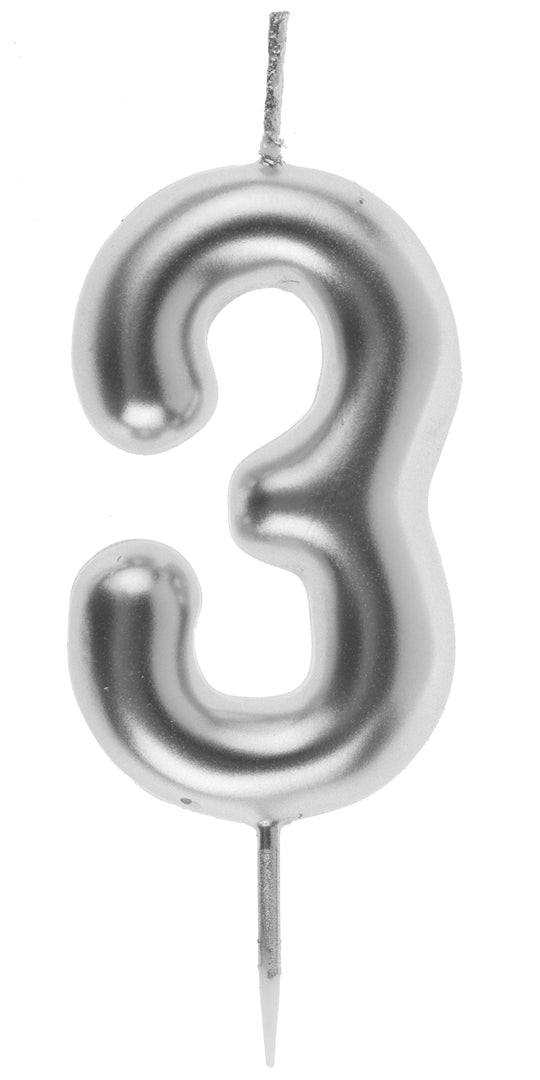 Elegant Silver Birthday Candle - Create Unforgettable Party Aesthetics