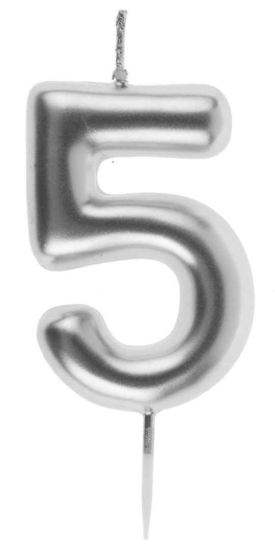 Elegant Silver Birthday Candle - Stylish Celebration with Trendy Party Decor