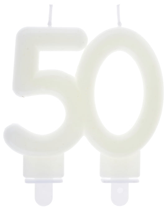 Glowing 50th Birthday Candle - Elegant Party Centerpiece, Upgrades All Celebrations