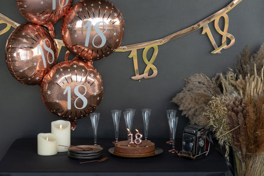 20th Birthday Rose Gold Foil Balloon - Superior Float Time, Easy Decor Setup