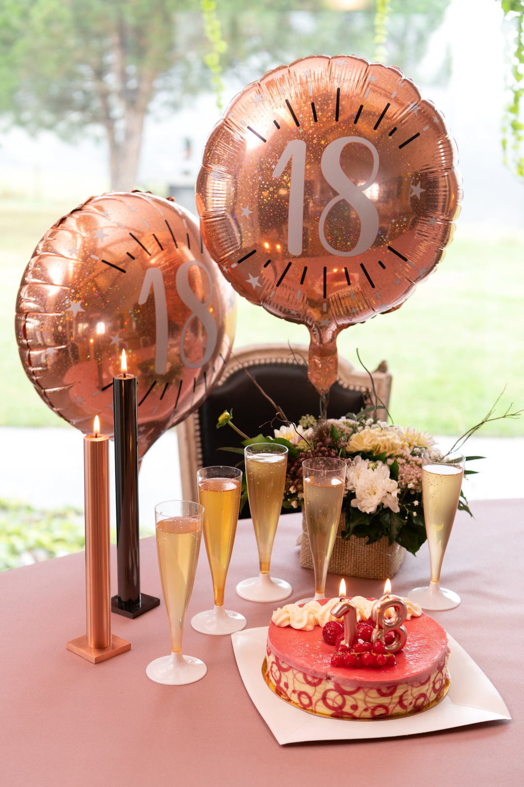 20th Birthday Rose Gold Foil Balloon - Superior Float Time, Easy Decor Setup
