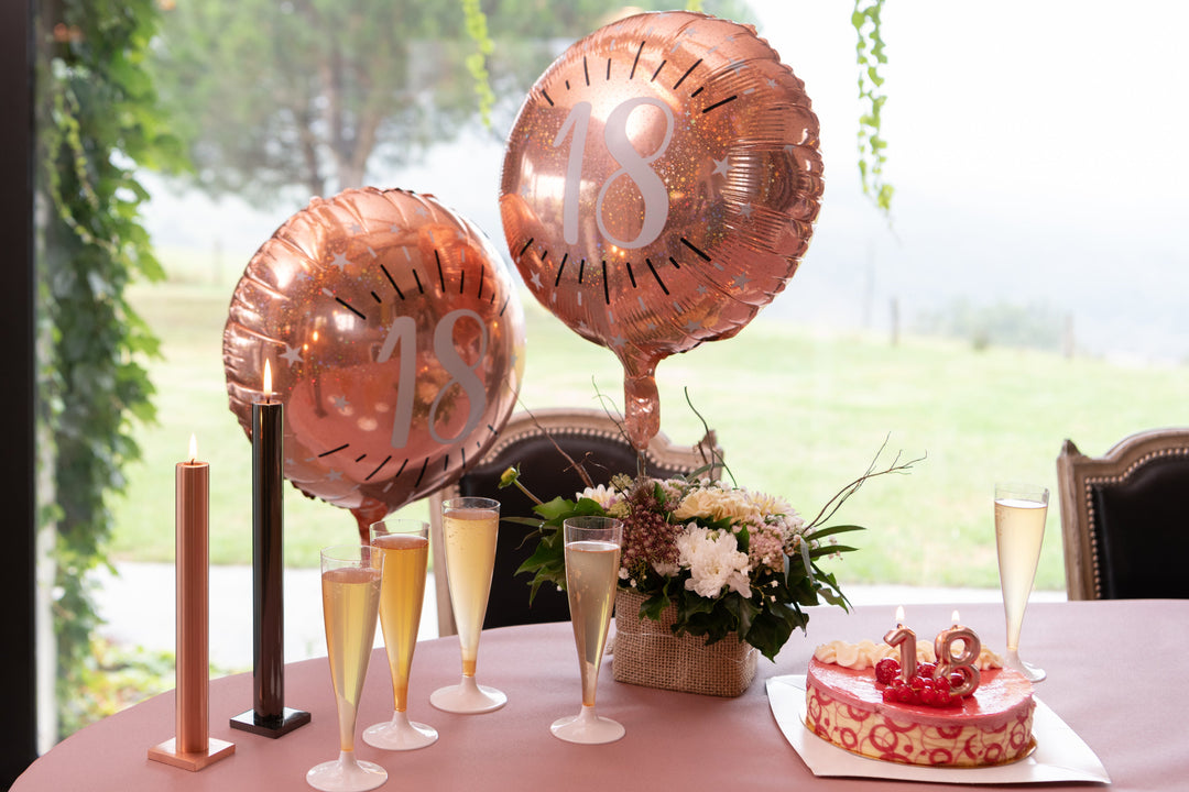 20th Birthday Rose Gold Foil Balloon - Superior Float Time, Easy Decor Setup