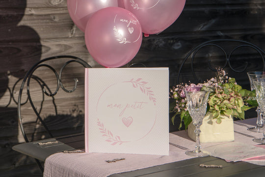 Elegant Pink Pearly Baptism Guestbook - Stylish & Trendsetting Party Essential