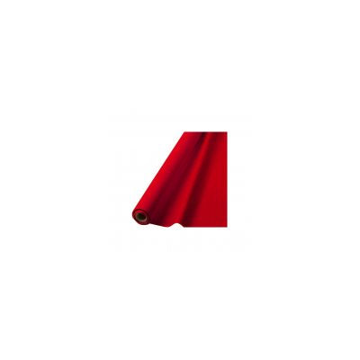 Red Solid Tablecloth Roll, Cut-to-Fit for Long Tables, Party Ready
