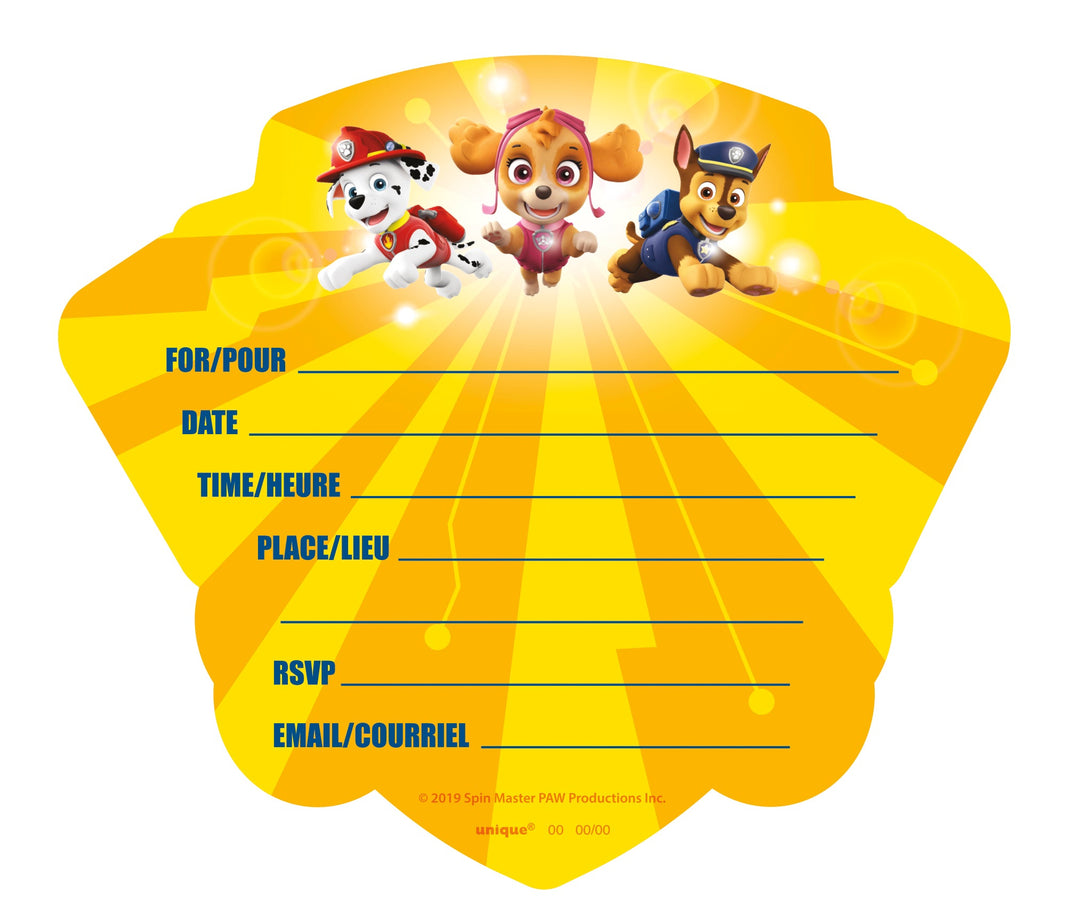 Ensemble Paw Patrol Prêt-à-fêter - Kit complet pour 8 invités - Tout en Un