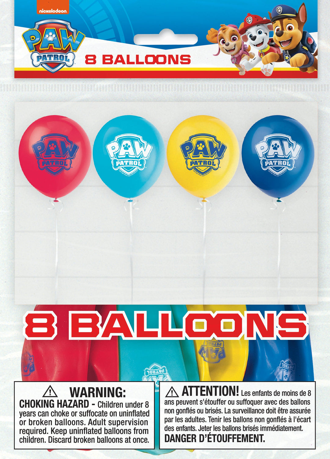 Paw Patrol Latex Balloons (8) - Adventure Awaits at Your Party!