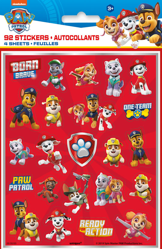 Paw Patrol Ultimate Party Bundle: Tablecloth & 92 Stickers - Effortless Fun!