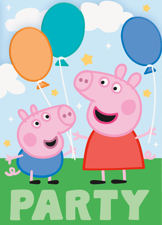 Cartes d'Invitation Peppa Pig (8) - Parfaites pour des Fêtes Enjouées et Amusantes!