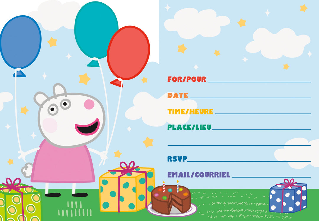 Carte d'invitation Peppa Pig (8)