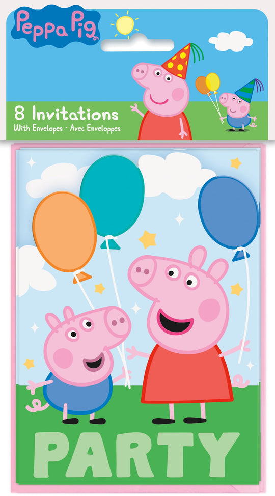 Cartes d'Invitation Peppa Pig (8) - Parfaites pour des Fêtes Enjouées et Amusantes!