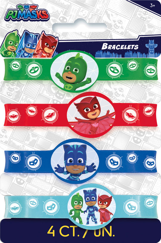 Bracelets PJ Masks pour la Fête (Lot de 4) - Le Cadeau Parfait!