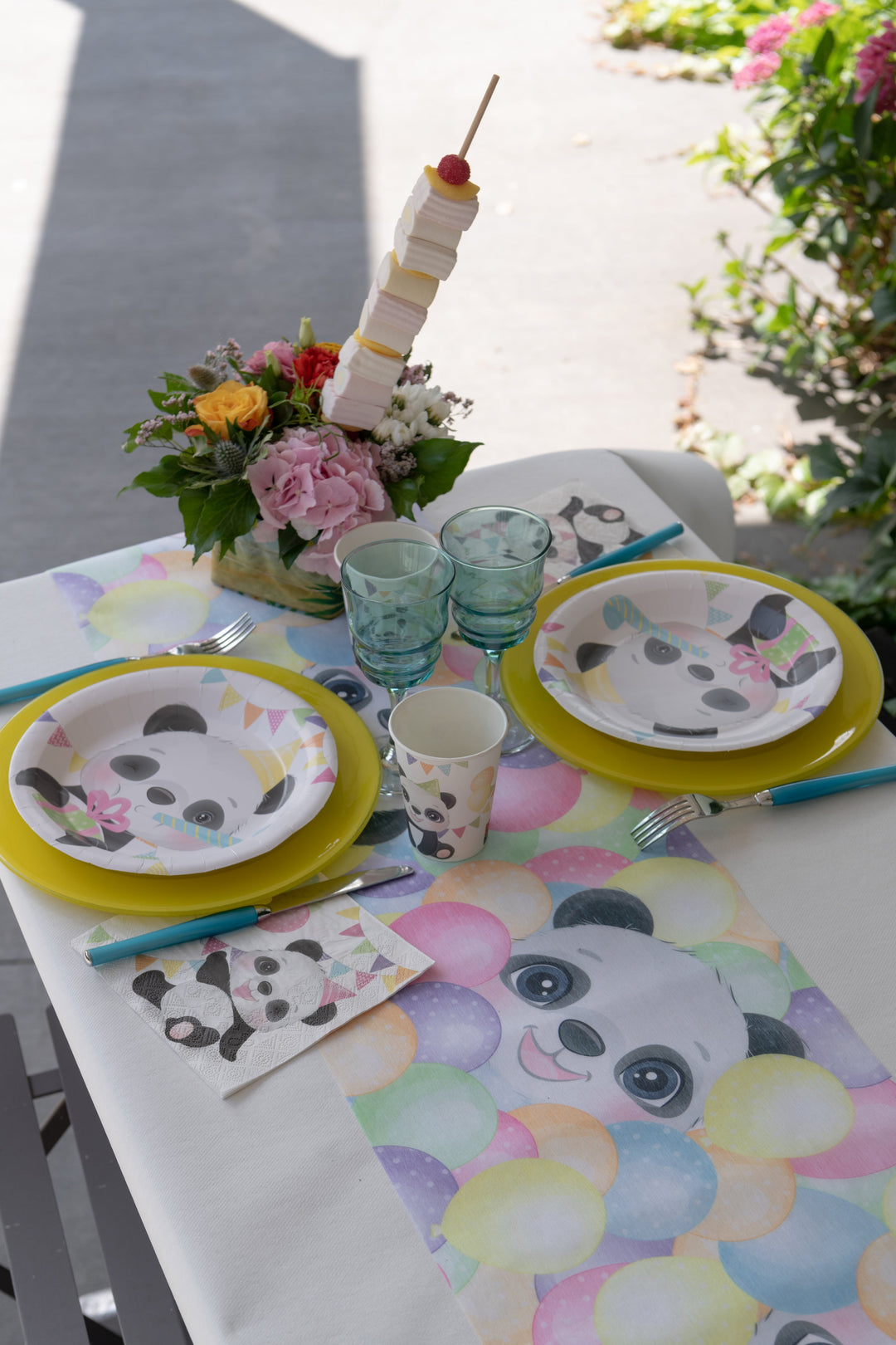 Panda Table Runner for Kids Birthday Party - Cute 5M Santex Roll