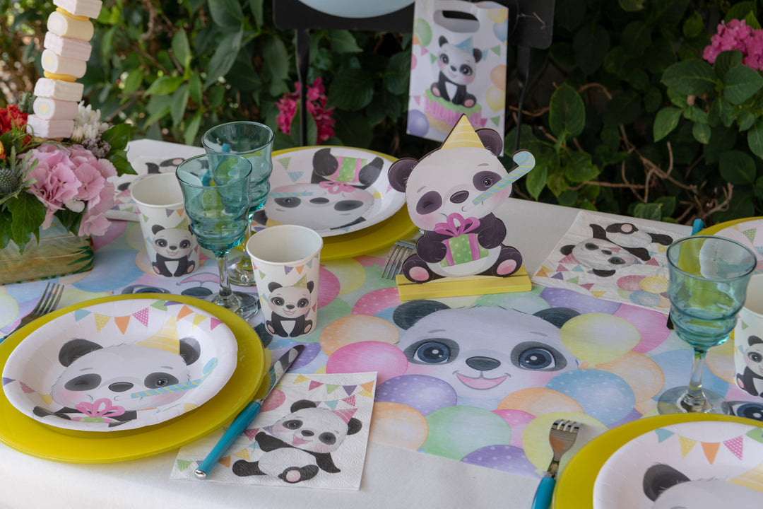 Panda Table Runner for Kids Birthday Party - Cute 5M Santex Roll