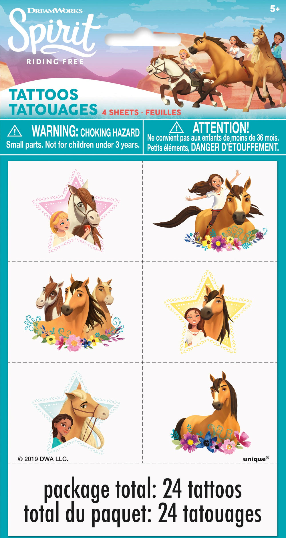 Spirit Riding Free Party Bundle - 96 Fun Tattoos & Stickers - Effortless Joy!