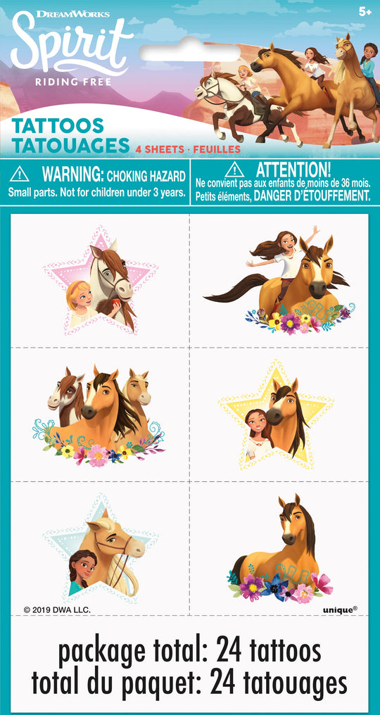 Spirit Riding Free Party Bundle - 96 Fun Tattoos & Stickers - Effortless Joy!
