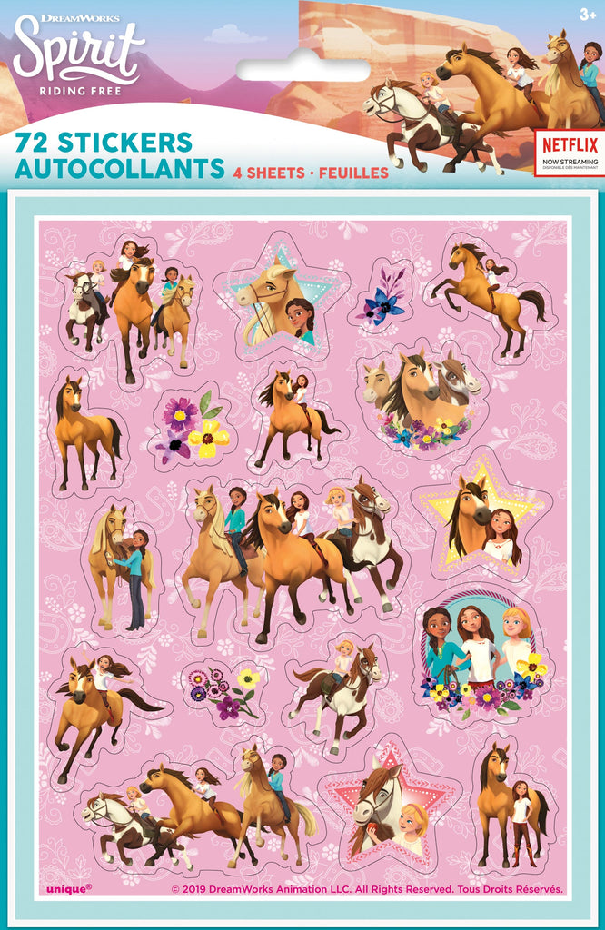 Unique Spirit Riding Free Sticker Sheets – 4 Sheets, 72 Stickers Total For Parties & Crafts - View #2