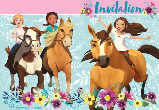 Spirit Riding Free Invitation Cards (8) - Perfect for Horse-Themed Adventure Parties!