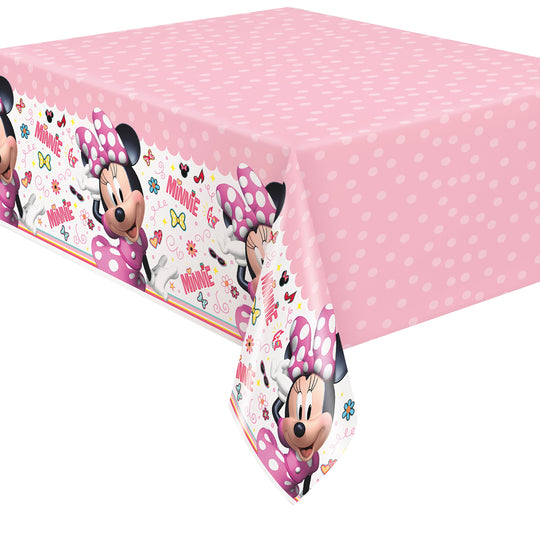 Minnie Mouse Ultimate Party Bundle: Tablecloth, Banner, Balloons - Easy Anniversary/Birthday Fun!