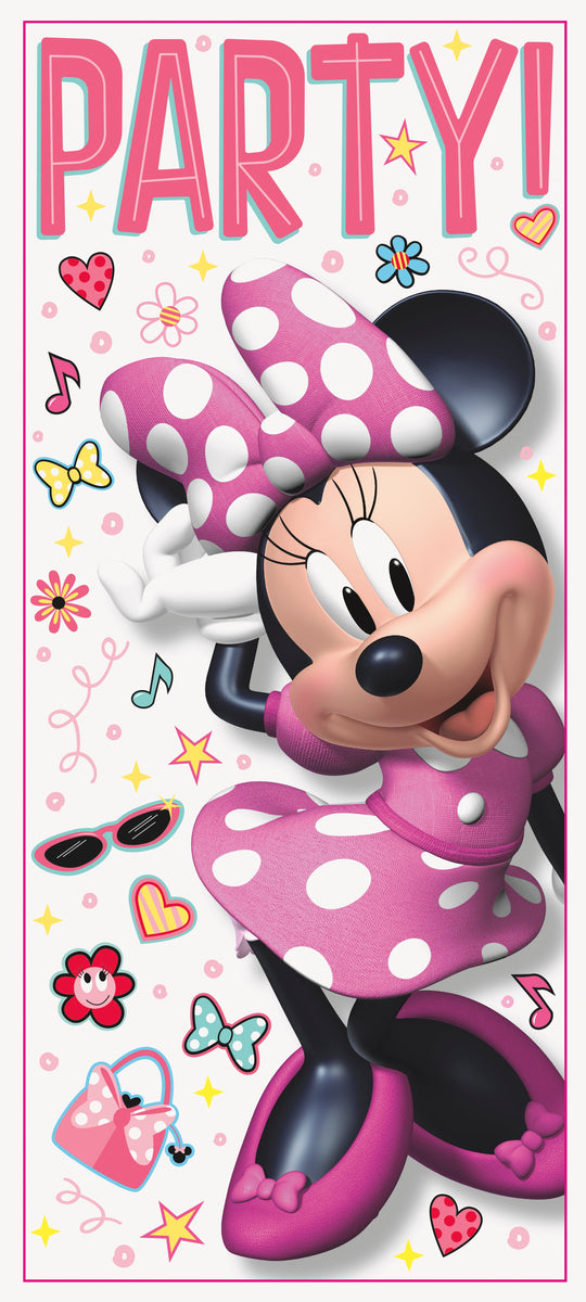 Accueillez vos invités avec style grâce à l'affiche de porte Minnie Mouse !