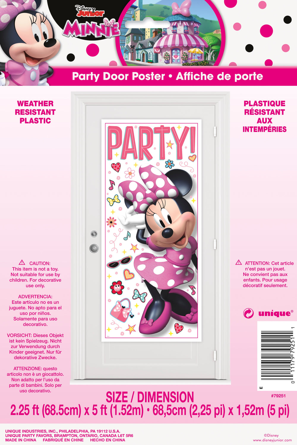 Accueillez vos invités avec style grâce à l'affiche de porte Minnie Mouse !